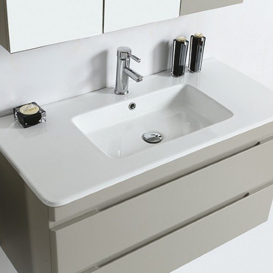 MF-1702 40 Inch MDF PVC Melamine Bathroom Vanities Single Sink Painting PVC Filming Melamine view 3