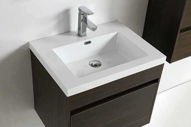ML-1702 24 Inch MDF PVC Melamine Bathroom Vanities Single Sink Painting PVC Filming Melamine view 3