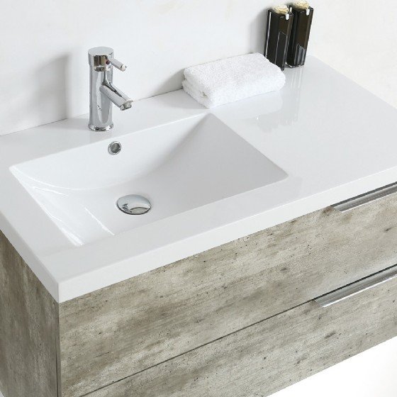 ML-1703 36 Inch MDF PVC Melamine Bathroom Vanities Single Sink Painting PVC Filming Melamine view 4