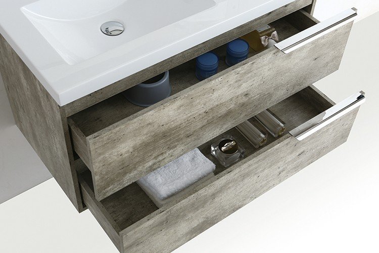ML-1703 36 Inch MDF PVC Melamine Bathroom Vanities Single Sink Painting PVC Filming Melamine view 2