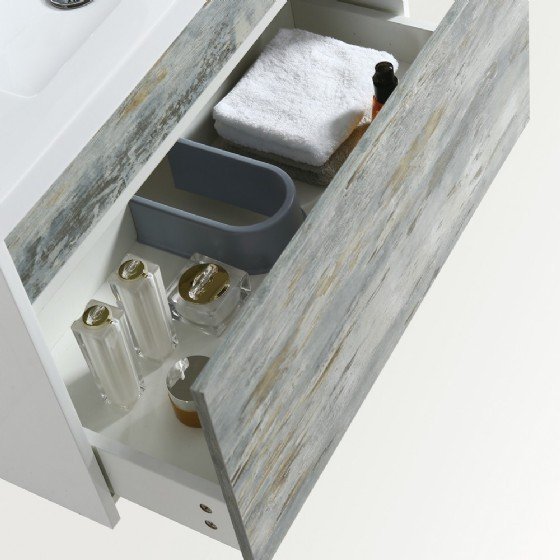 ML-1705 30 Inch MDF PVC Melamine Bathroom Vanities Single Sink Painting PVC Filming Melamine view 4