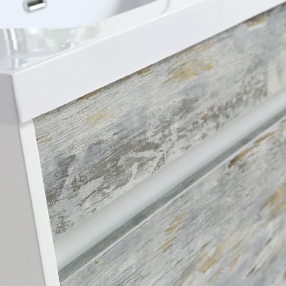 ML-1705 30 Inch MDF PVC Melamine Bathroom Vanities Single Sink Painting PVC Filming Melamine view 2