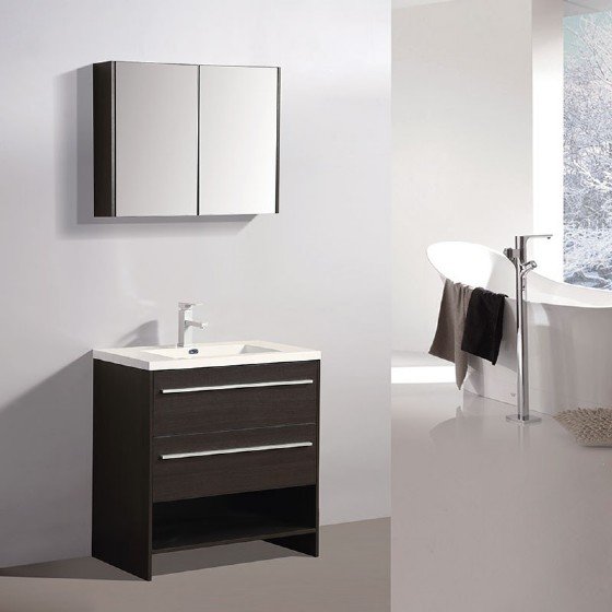 ML-1608A 30 inch MDF bathroom cabinet with high glossy painting view 2