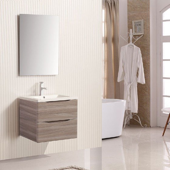 24 inch MDF Bathroom vanity Cabinet High glossy painting view 2