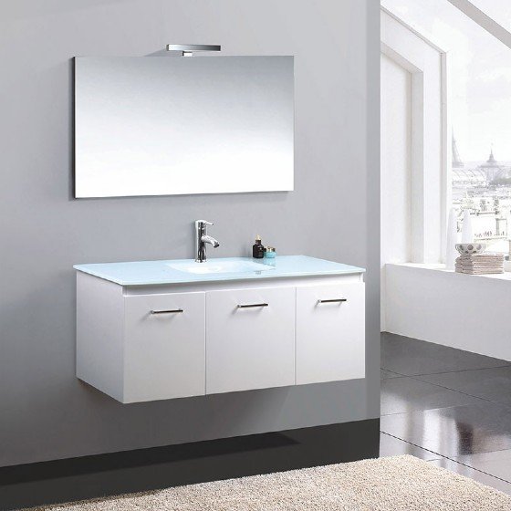 MF-1513 48 inch Double basin MDF bathroom cabinet with high glossy painting view 2
