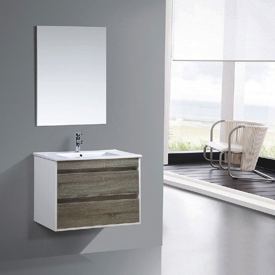 ML-1504 24 Inch MDF PVC Melamine Bathroom Vanities Single Sink Painting PVC Filming Melamine view 2