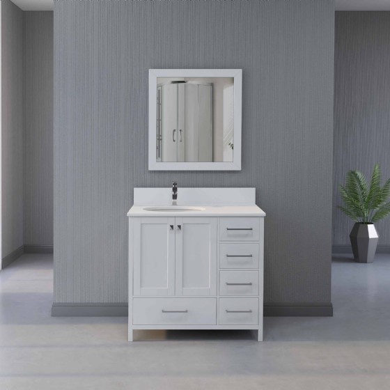 MPYJ-45 Fame 36 Inch MDF Bathroom Vanities Single Sink Painting | FAME OEM Bathroom Vanity Manufacturer — FAME OEM bathroom vanity