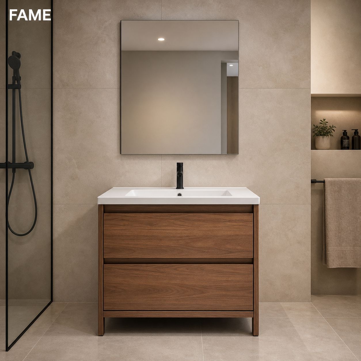 Matte Grey 700mm LED Mirror Vanity