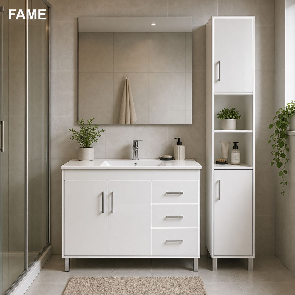 Walnut 800mm Freestanding Vanity