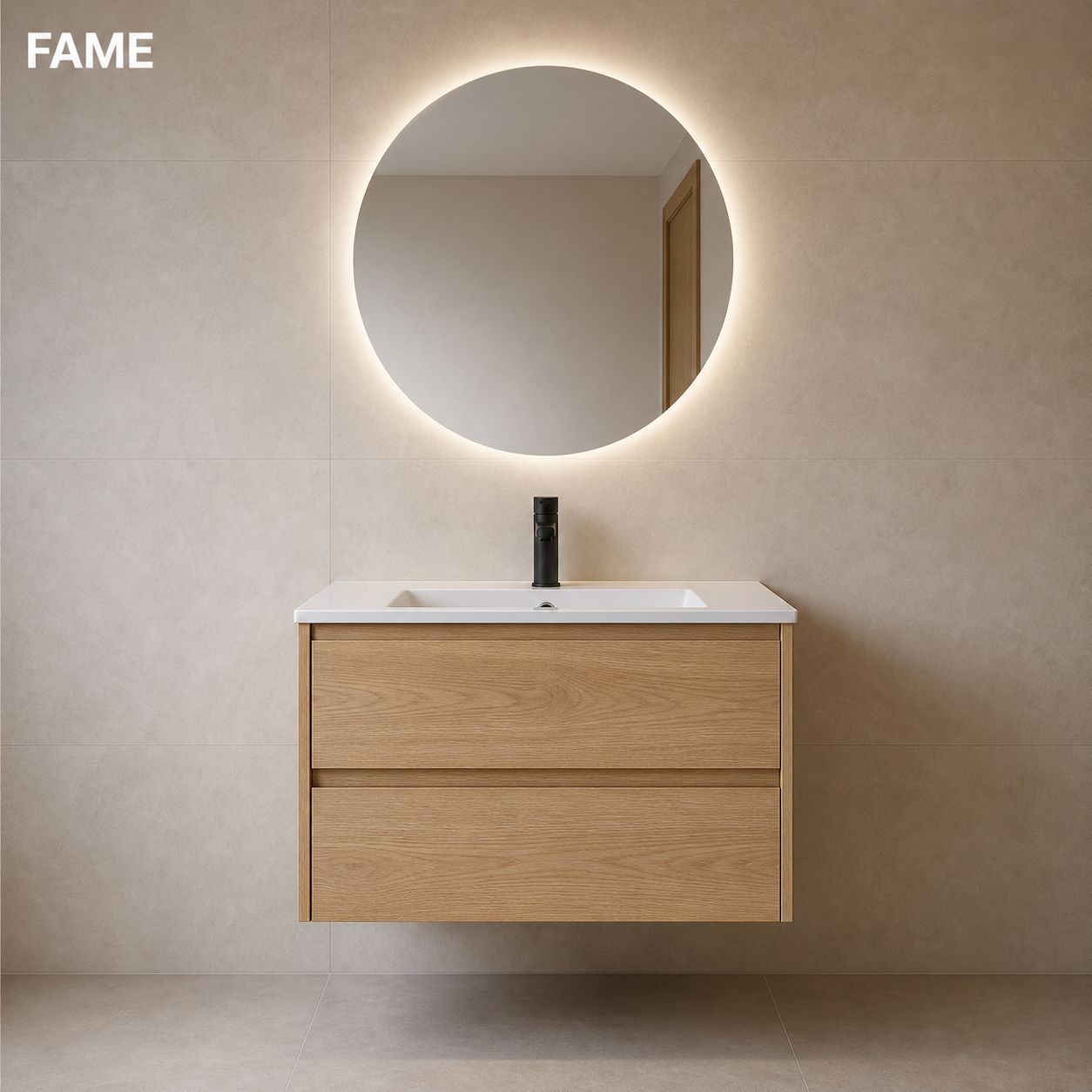 Light Grey 1000mm Mirror Cabinet Vanity