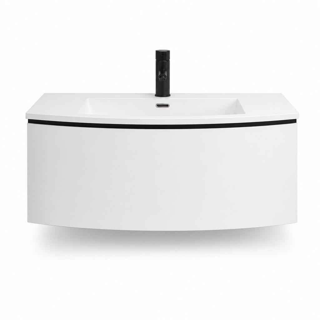 1000mm Bowed-Front Vanity — Curved Drawer Face — FAME OEM bathroom vanity