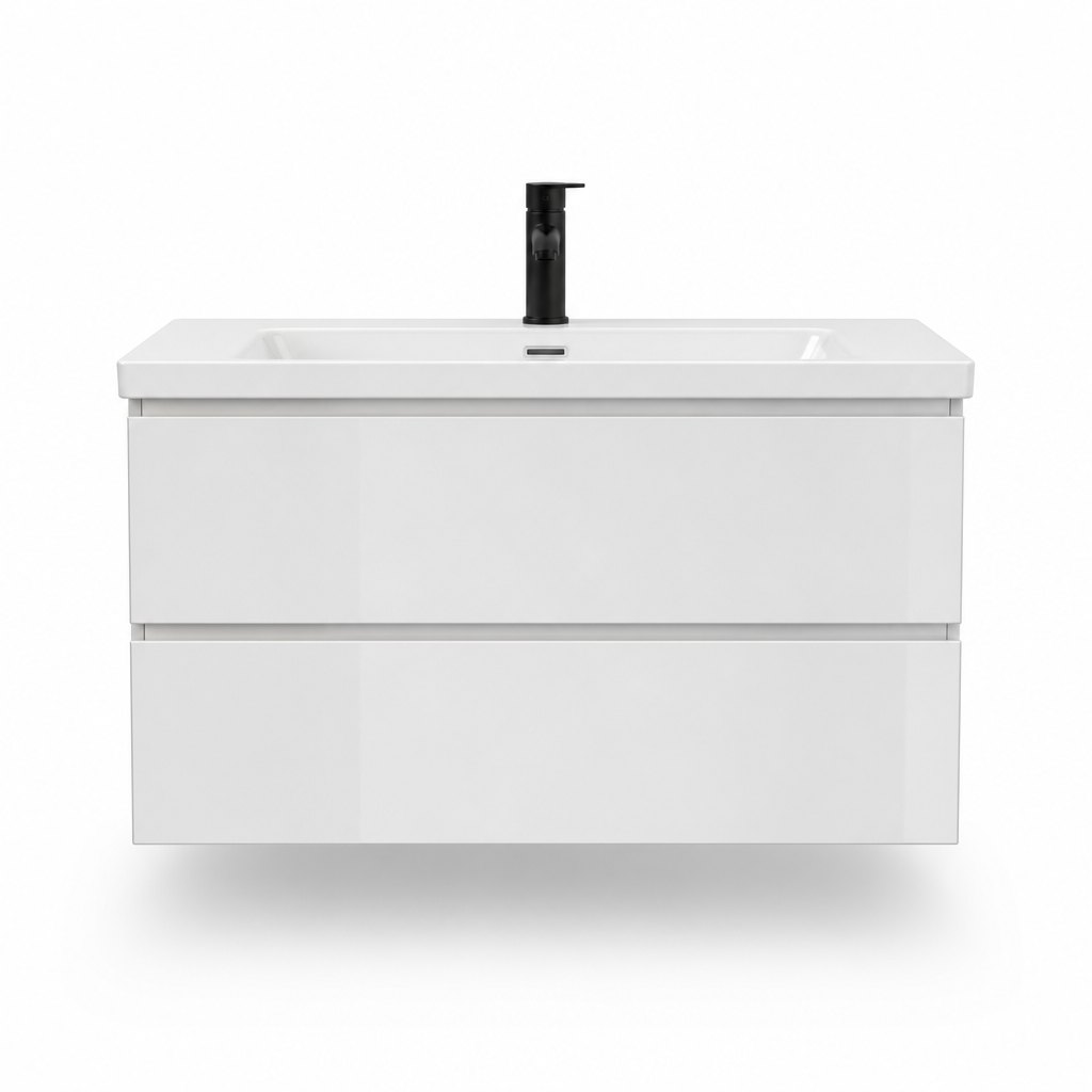 1000mm PVC Gloss Vanity — Integrated Basin — FAME OEM bathroom vanity