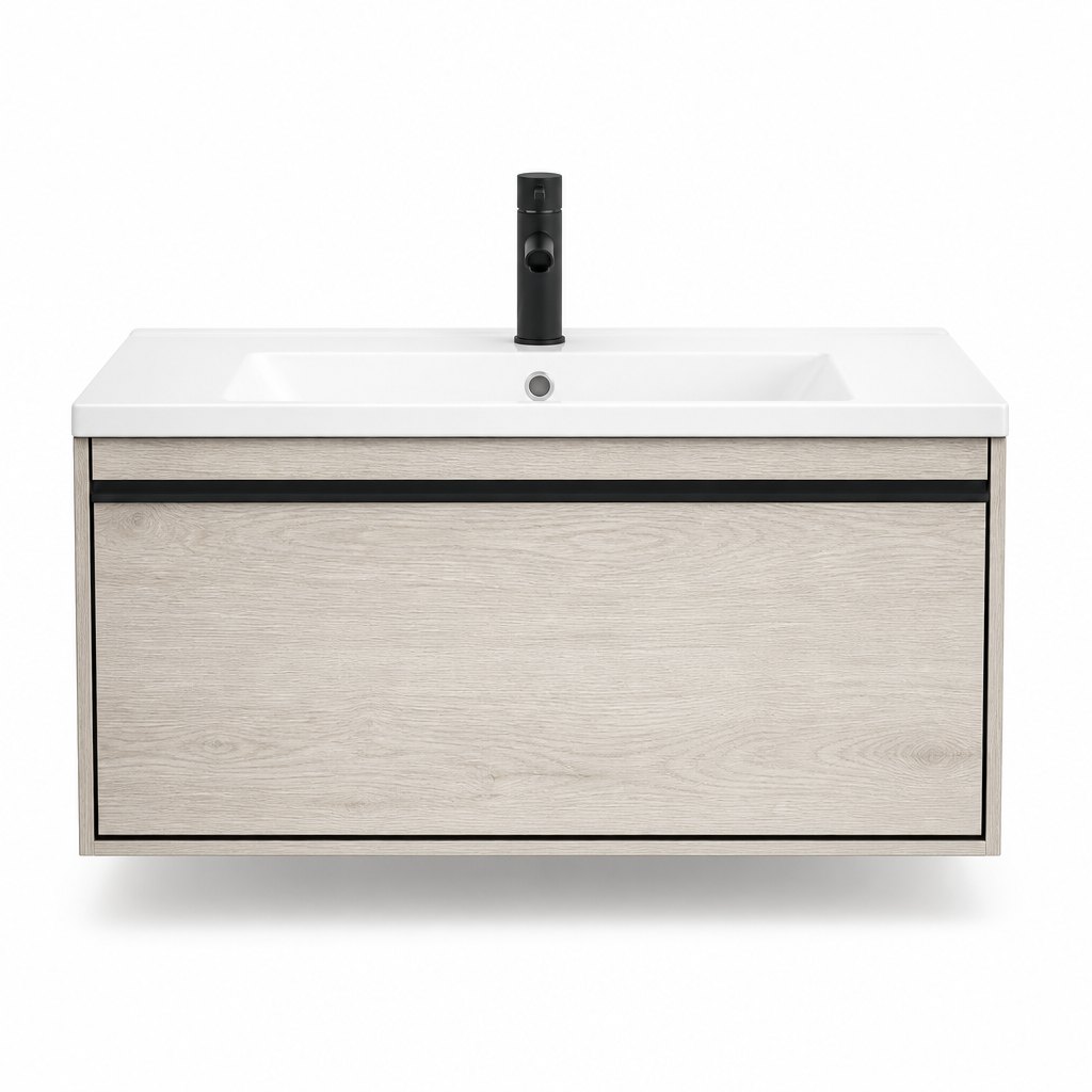 1000mm White-Oak Trim Vanity — Integrated Basin — FAME OEM bathroom vanity