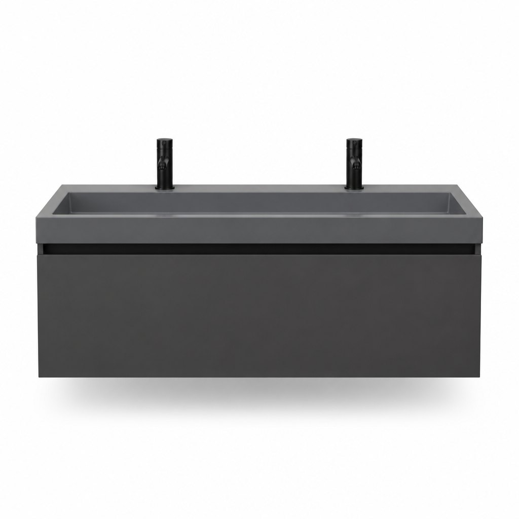 1200mm Dark Grey Vanity — Integrated Trough Basin — FAME OEM bathroom vanity