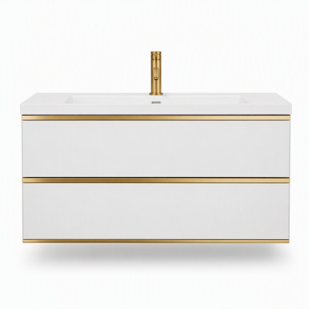 1200mm Gold-Band Vanity — Metal Trim Drawers — FAME OEM bathroom vanity