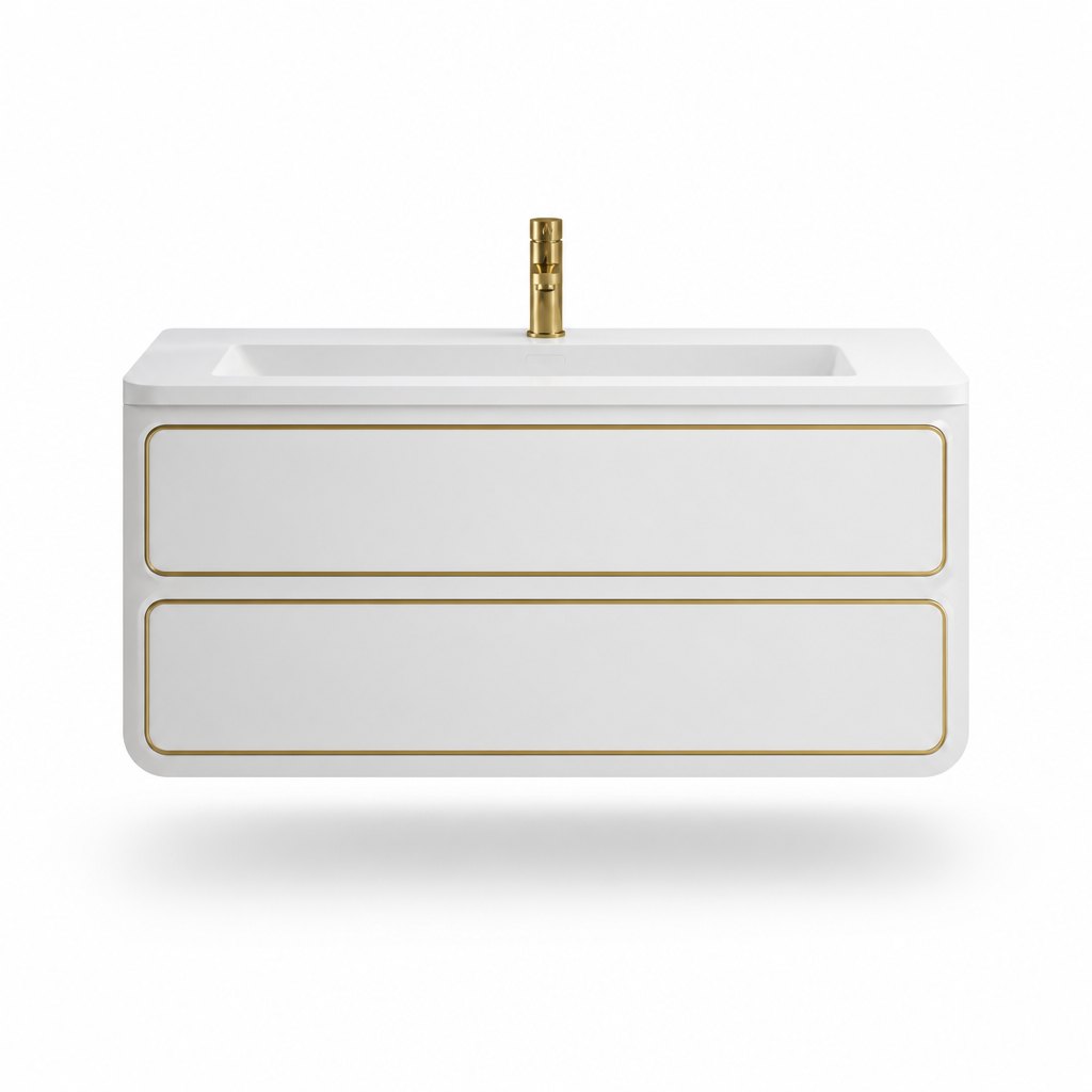 1200mm Gold-Line Rounded Vanity — Curved & Trimmed — FAME OEM bathroom vanity