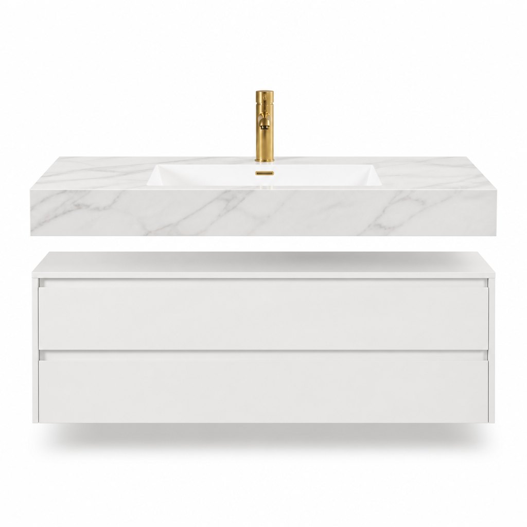 1200mm Marble-Top Vanity — Floating Drawer Base — FAME OEM bathroom vanity