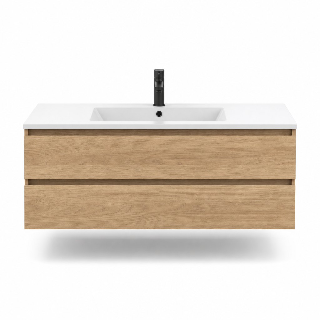 1200mm Oak Ceramic-Top Vanity — Integrated Basin — FAME OEM bathroom vanity