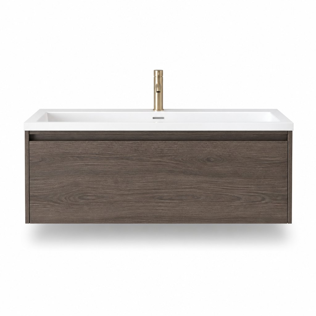 1200mm Smoke Oak Vanity — Continuous Drawer — FAME OEM bathroom vanity