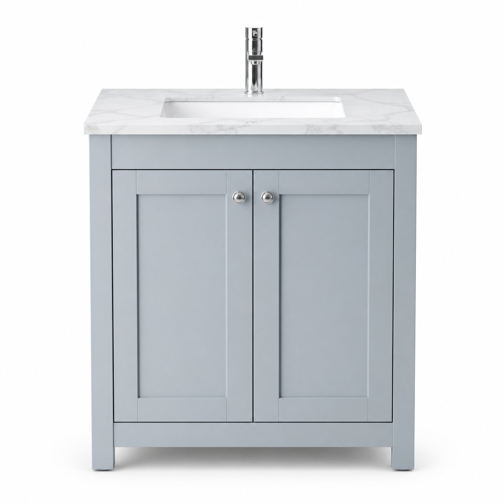 750mm Shaker Blue Vanity — Marble Top — FAME OEM bathroom vanity