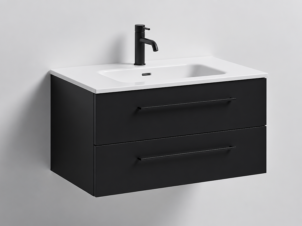 Vanitorio flotante negro mate